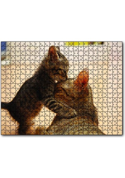 Yavru Kedi Anne Sevgisi 1000 Parça Puzzle Yapboz Mdf(Ahşap)