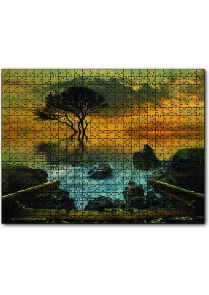 Rüya Gün Batımı Su 120 Parça Puzzle Yapboz Mdf (Ahşap)