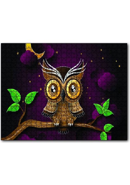 Sevimli Baykuş 500 Parça Puzzle Yapboz Mdf (Ahşap)