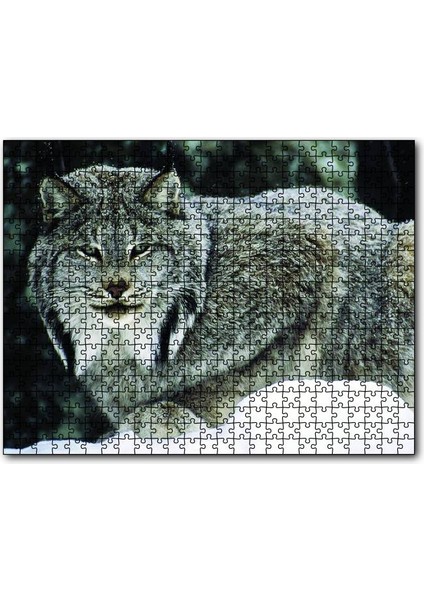 Doğada Kanada Vaşağı 120 Parça Puzzle Yapboz Mdf (Ahşap)