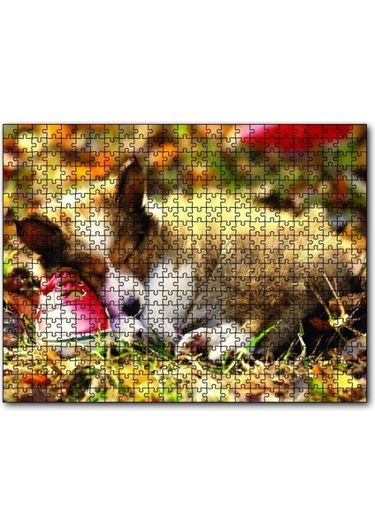 Uyuyan Yavru Köpek 120 Parça Puzzle Yapboz Mdf (Ahşap)