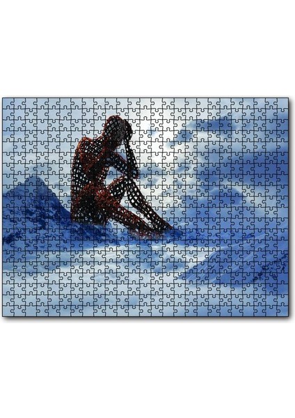 Yalnız Düşünen Insan Figürü 120 Parça Puzzle Yapboz Mdf (Ahşap)