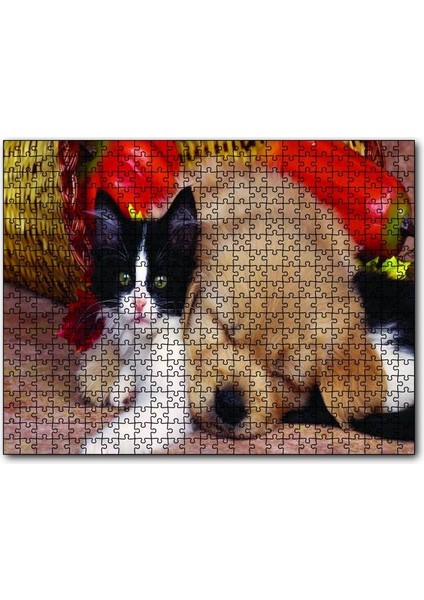 Yavru Kedi Köpek 120 Parça Puzzle Yapboz Mdf (Ahşap)