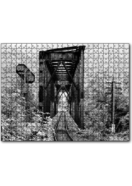 Eski Inşa Edilmiş Demiryolu Köprüsü 120 Parça Puzzle Yapboz Mdf (Ahşap)
