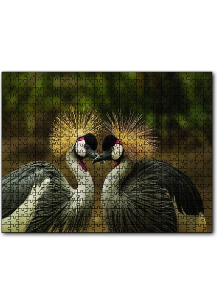 Gri Vinç Taç Kuşları Afrika 120 Parça Puzzle Yapboz Mdf (Ahşap)