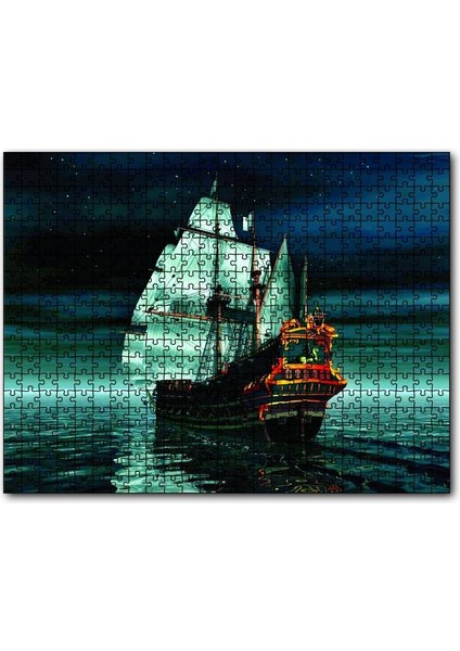 Yelkenli Fantastik Gemi 120 Parça Puzzle Yapboz Mdf (Ahşap)