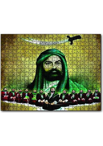Hz Ali ve On Iki Imamlar 500 Parça Puzzle Yapboz Mdf (Ahşap)