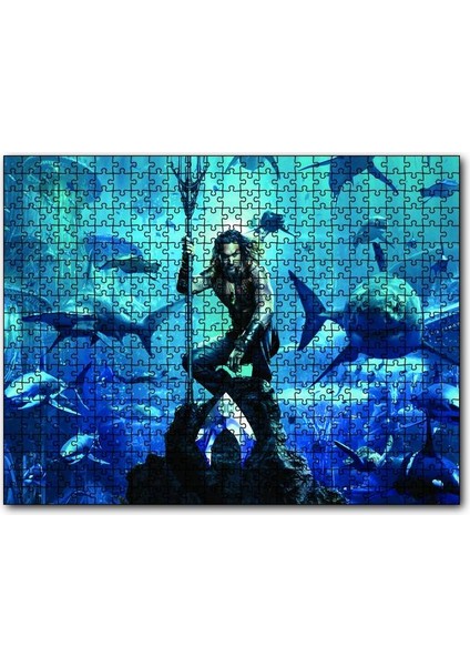 Aquaman Su Altında Köpek Balıklar 1000 Parça Puzzle Yapboz Mdf(Ahşap)