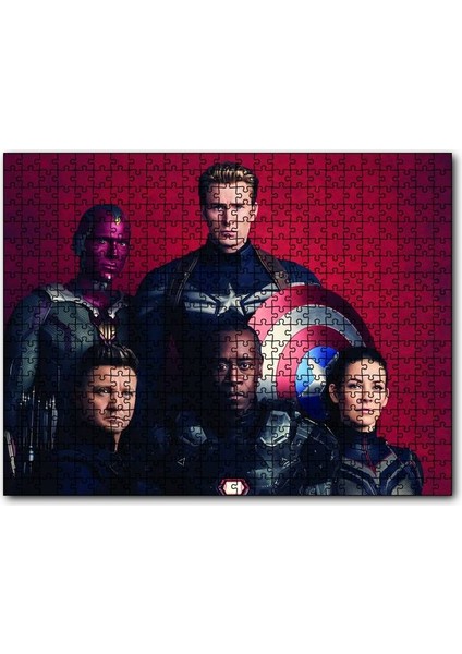 Avengers Infinity War Captain America Vision Hawkeye 120 Parça Puzzle Yapboz Mdf (Ahşap)