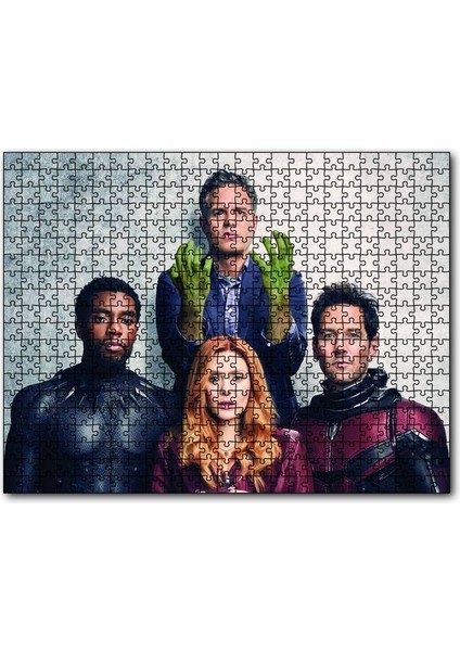 Avengers Hulk Black Panther Ant Man ve Scarlet Witch 120 Parça Puzzle Yapboz Mdf (Ahşap)