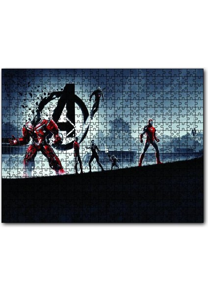 Avengers Hulkbuster, Iron Man, Black Widow ve Rocket 120 Parça Puzzle Yapboz Mdf (Ahşap)