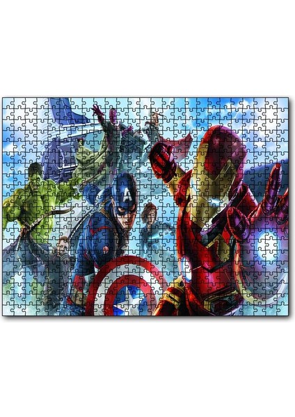 Avengers Captain America Tam Kadro 500 Parça Puzzle Yapboz Mdf (Ahşap)