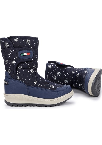 Tila Kar Desenli Cırtlı Kız Çocuk Kar Bot Ayakkabı