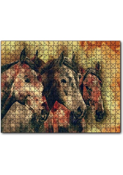 Caka Tablo Cakapuzzle  Suluboya 3 Kafadar 120 Parça Puzzle Yapboz Mdf (Ahşap)