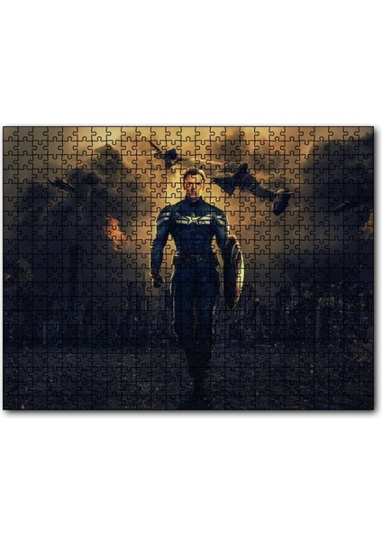 Cakapuzzle Captain America Gecede Savaş 500 Parça Puzzle Yapboz Mdf (Ahşap)