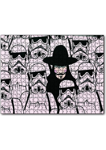 Ahşap Tablo V For Vendetta Star Wars 255 Parça Puzzle Yapboz Mdf (Ahşap)