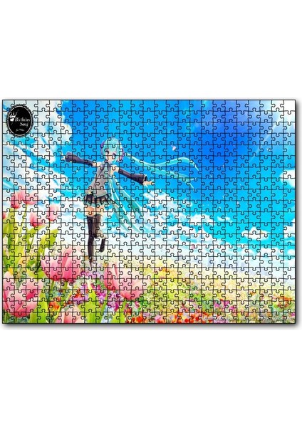 Cakapuzzle Anime Kız Bulutlu Gökler ve Laleler 1000 Parça Puzzle Yapboz Mdf(Ahşap)