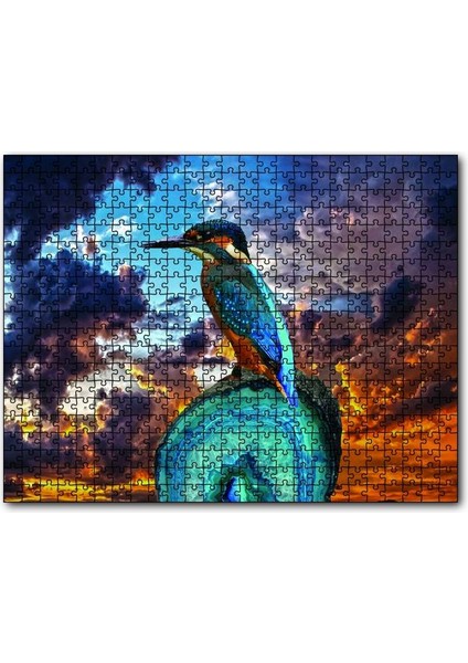 Gün Batımı Yalı Çapkını Kuş 120 Parça Puzzle Yapboz Mdf (Ahşap)