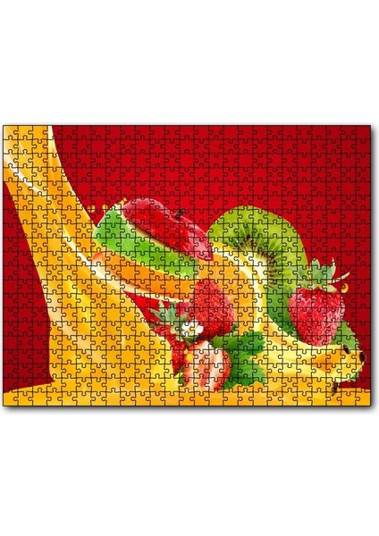 Cakapuzzle Dilimlenmiş Meyveler ve Meyve Suyu 120 Parça Puzzle Yapboz Mdf (Ahşap)