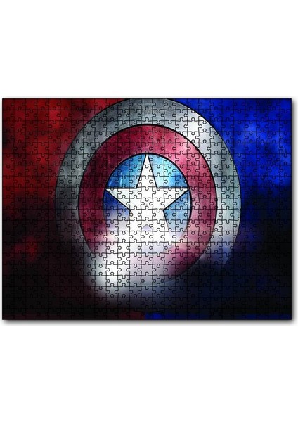 Cakapuzzle Captain Amerika'nın Kalkanı Logo 500 Parça Puzzle Yapboz Mdf (Ahşap)