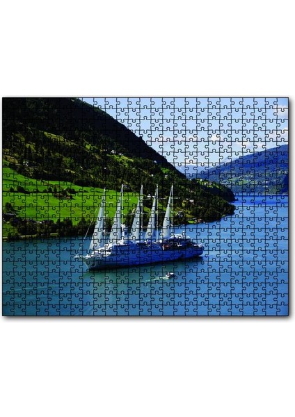 Cakapuzzle Dev Beyaz Yelkenli Manzara 120 Parça Puzzle Yapboz Mdf (Ahşap)