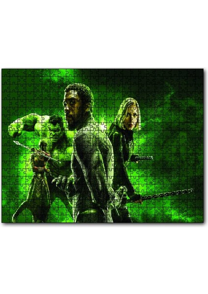 Cakapuzzle Hulk, Black Panther ve Black Widow 120 Parça Puzzle Yapboz Mdf (Ahşap)
