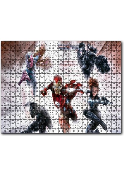Cakapuzzle Civil War Iron Man Black Widow Falcon Black Panther 1000 Parça Puzzle Yapboz Mdf(Ahşap)