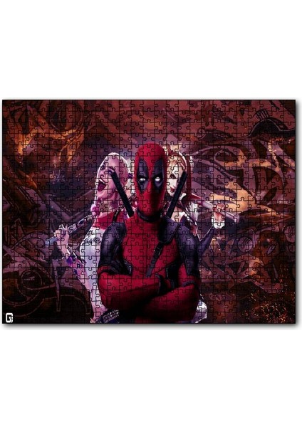 Cakapuzzle Deadpool & Harley Quinn 120 Parça Puzzle Yapboz Mdf (Ahşap)