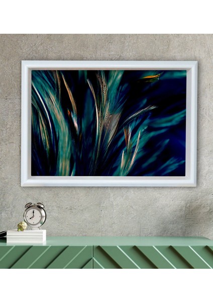 Gift Yapraklar Tasarımlı Özel Ahşap Çerçeveli Tablo 30X46CM-5