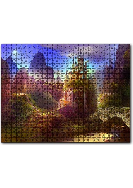 Cakapuzzle Cennet Tepelerindeki Kale Manzarası 120 Parça Puzzle Yapboz Mdf (Ahşap)