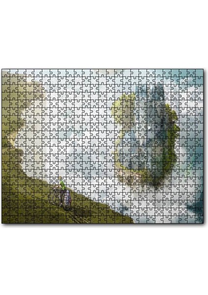 Cakapuzzle Bulutlar Kale ve Bisikletli Genç 255 Parça Puzzle Yapboz Mdf (Ahşap)