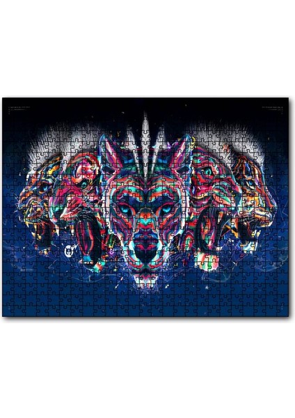 Cakapuzzle Dijital Leopar Jaguar Kaplan Aslan Büyük Kedi Geni 120 Parça Puzzle Yapboz Mdf (Ahşap)