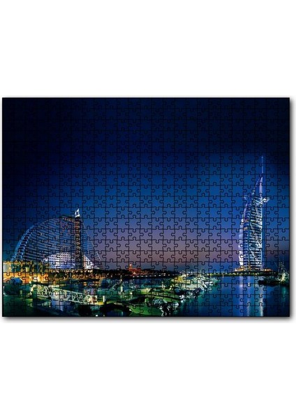 Cakapuzzle Dubai Jumeirah Gece Manzarası 120 Parça Puzzle Yapboz Mdf (Ahşap)