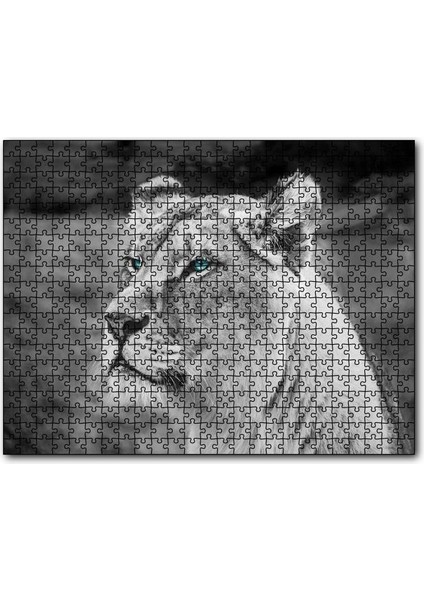Cakapuzzle Dişi Aslan Monochrome 255 Parça Puzzle Yapboz Mdf (Ahşap)