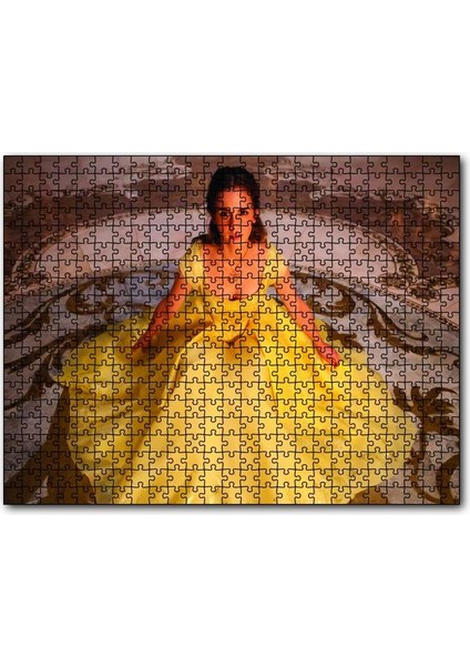 Cakapuzzle Emma Watson Sarı Elbiseli 500 Parça Puzzle Yapboz Mdf (Ahşap)