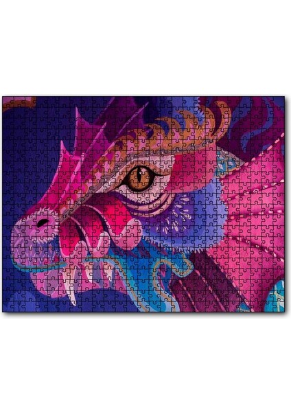 Cakapuzzle Ejderha Renk Yaması 120 Parça Puzzle Yapboz Mdf (Ahşap)