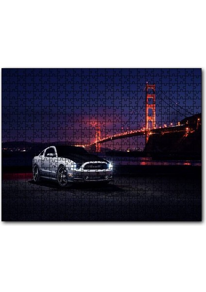 Cakapuzzle Ford Mustang ve Golden Gate Köprüsü 120 Parça Puzzle Yapboz Mdf (Ahşap)