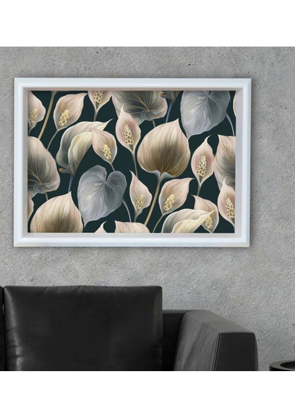 Gift Yapraklar Tasarımlı Özel Ahşap Çerçeveli Tablo 30X46CM-4 fiyatları