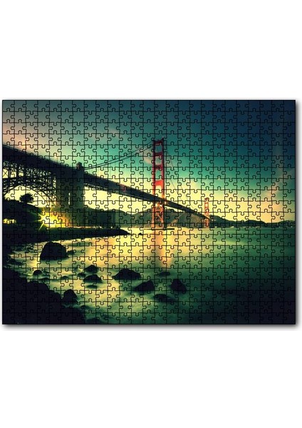 Cakapuzzle Golden Gate Köprüsü Dijital Art 255 Parça Puzzle Yapboz Mdf (Ahşap)