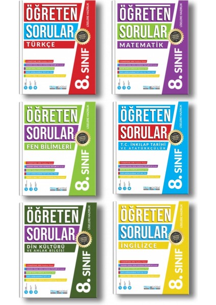 8. Sınıf Öğreten Sorular Soru Bankası Türkçe Matematik Fen Inkılap Din Kültürü Ingilizce LGS Seti