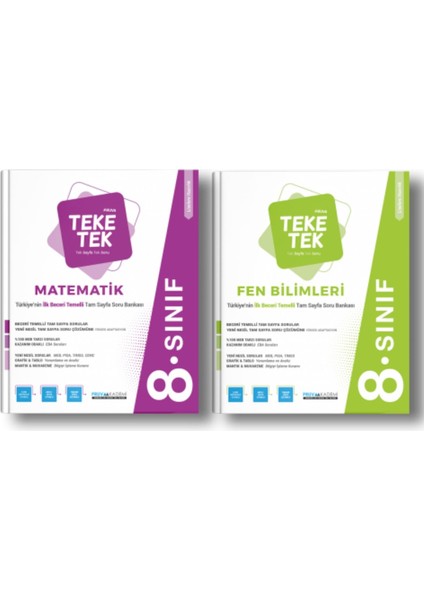 8. Sınıf Teke Tek Soru Bankası Matematik Fen Bilimleri LGS Seti