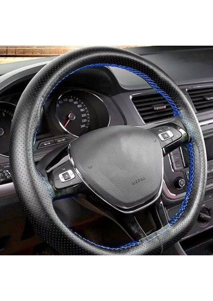 Volvo S40 2000-2004 Siyah Vinil Mavi Ip Direksiyon Kılıfı