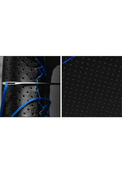 Volkswagen T-Roc 2017 ve Sonrası Siyah Vinil Mavi Ip Direksiyon Kılıfı modelleri