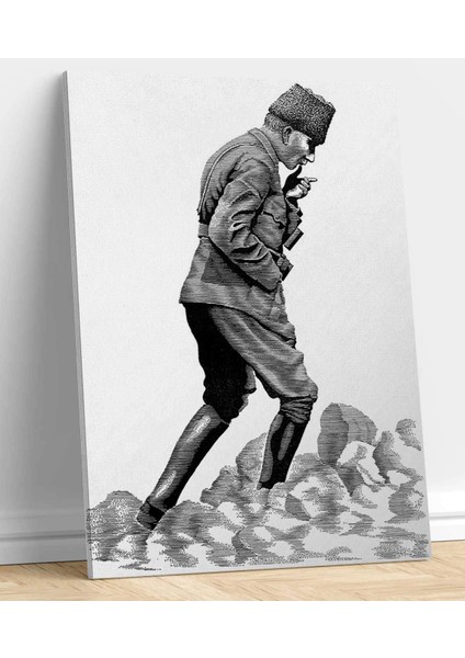 Siyah Beyaz Atatürk Kanvas Tablo fiyatları