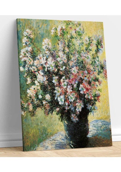 Claude Monet Vazoda Çiçekler Kanvas Tablo