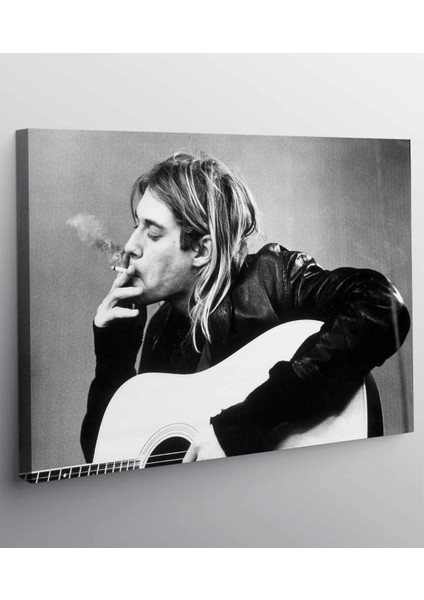 Şarkıcı Kurt Cobain Kraft Kanvas Tablo