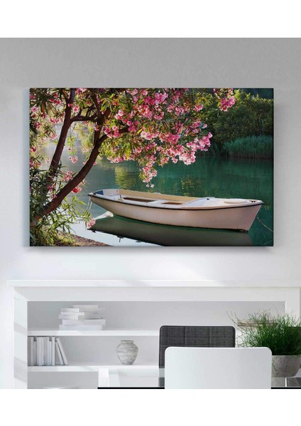 Göldeki Kayık Dekoratif Kanvas Tablo fiyatları