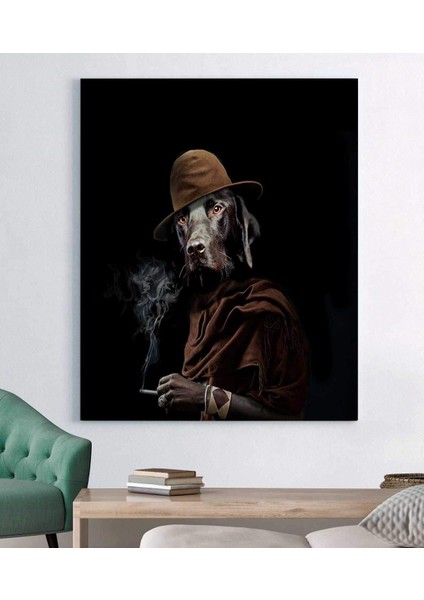 Retro Köpek Kanvas Tablo
