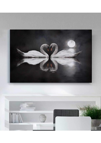 Beyaz Kuğu Kanvas Tablo fiyatları