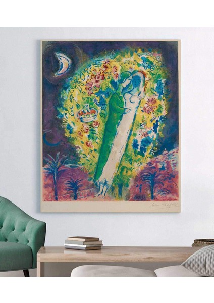Marc Chagall Couple Dans Les Mimosa Kanvas Tablo
